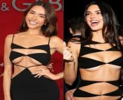 Both of them are wearing such slutty cutout dresses, who would you rather fuck by ripping open her dress and pounding her body, Madison Beer or Kendall Jenner? from desi cute collage girl open her dress and make video