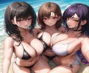 Group Photo at the Beach [AI] from hot asian lesbian group sex at the beach