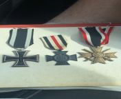German WWI Iron Cross, Hindenburg Cross , German WWII War Merit Cross w/ Swords from bastienne cross