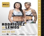 Official Announcement: Marina Rodriguez vs. Amanda Lemos on October 22nd, UFC 280: Oliveira vs. Makhachev from amanda rodríguez