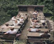 An open air school in 1957, Netherlands ? In the beginning of the 20th century a movement towards open air schools took place in Europe. Classes were taught in forests so that students would benefit physically and mentally from clean air and sunlight. from tamil aunty hidden camera open air bathajal video cola dashe koche school saxcy gril naked wallpapes somali girls sex comsi malllu