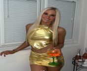 tori_hackett5 short gold dress from joy corrigan arrives at 8216catch8217 in plunging short gold dress jpg