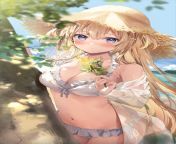 A young lady and a secret private beach (AC) :: #girl #cleavage :: Artist Dan Tateda :: https://www.pixiv.net/en/artworks/100531443 from american young lady teacher a