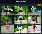 made with dall-e lady wearing mini skirt from fuck de lady porn mini