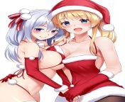 Christmas Boob Press (Fuyumitsu on Pixiv) [Artist&#39;s OC] from black blouse bra boob press sex on bed 3gp video