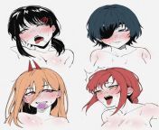 chainsaw girls doing the Ahegao from girls doing the video