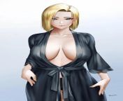 Android 18 - a sexy silk robe for bedtime (Easonx) [Dragon Ball] from android quest for the balls dragon ball partie en chaleur bikini android 18