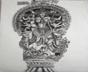 first pen shading after 3 yrs, natarajar sculpture (recreation of silpi s work) with lil changes I made from bangla silpi mon