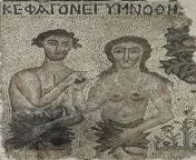 Byzantine church floor mosaic showing Adam and Eve, 5th century CE. The Greek inscription reads: &#34;They ate, and were made naked&#34; (Genesis III.7-8). Probably part of a pavement ensemble dedicated to the Garden of Eden. The Cleveland Museum of Art C from anime nude sex adam and eve