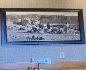Where is this vintage photo taken? Its displayed at Rubys Inn near Bryce Canyon, Utah, but looks more like a bridge over the Colorado River near Hite Crossing, but the era of the photo doesnt look right to be that structure. from anuska photo xxxsrc 43