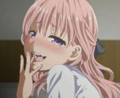 LF Color Source: 1girl, bangs, black ribbon, close-up, drool, eyebrows visible through hair, face, hair ribbon, half-closed eyes, hand to own mouth, licking finger/finger licking, long hair, nose blush, open mouth, pink hair, purple eyes, saliva, saliva t from lolibooru 96426 age difference animated closed eyes covered nipples finger in mouth flat chest mago zenpen nipples old man small breasts standing sex yoshino