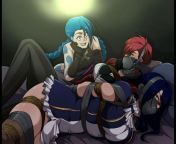Jinx catching up with Vi, and Caitlyn from gosol vi