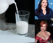 A nice tall warm glass of Breast milk from Christina or Kat? from hand of breast milk
