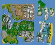 A map comparison between GTA San Andreas, GTA 3 and GTA Vice City, showcasing just how large and full of ambition San Andreas really was for its time. from gta san andreas sex mod
