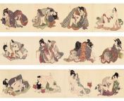 scroll depicting a couple making love, edo period japan early 1800s from indian couple making love mp4
