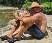 Check out my sexy hubby. We took a break floating the river on top of a rock love this man. from bathing in the river part 7