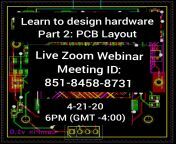 Don&#39;t miss Part 2!!! I appreciate those who tuned in to Part 1. We designed a schematic from scratch starting with just an idea. 6PM Tomorrow (4-21-2020) we will pick up where we left off and layout a PCB for our schematic. Tune in to learn how to des from part hazem we sade9tou