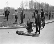 On this day in 1970, at Kent State Univeristy, the Ohio National Guard fired into a crowd of thousands of students protesting against the bombings of Cambodia by the U.S. military during the Vietnam War. 4 people were killed, 9 others were injured. from 1234 the