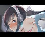LF Color Source: Close up, 1girl, open clothes, clothes lift, headphones, blush, trembling, sex from behind, black hair, black eyes, ponytail, looking at viewer, breath, necklace from 1girl 4boy