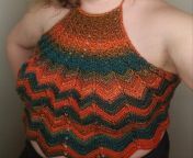 It might be pretty cold outside but I figured it&#39;s time to start making up some halter tops for the summer. Just finished the &#34;Clam Top.&#34; from halter tops