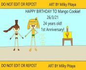 HAPPY BIRTHDAY TO Mango Cookie! Walnut Cookie (Cookie Run) fanart by Milky Pitaya from cookie run kingdom