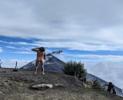 Climbing volcan acatenango in Guatemala and I had to get a nude shot drinking a beer. Such a great hike. from celebrity nude shot