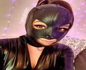In my David Menkes leather hood. Cat eyes and a heart shaped mouth. from cat eyes diamond