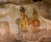 Sigiriya frescoes are a set of paintings drawn by ancient artisans. These ancient paintings were originated in the 5th century AD. A large number of paintings are destroyed over the last centuries at the wrath of rain, sun, and wind. At the moment, little from srilanka singhala