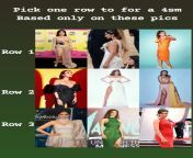 Pick one row based on these pic ..Row 1 PC,DP,NORA Row 2 Malaika,Anushka,Alia Row 3 Sonam,Disha,Nargis from row