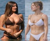 Lucy Pinder vs Sydney Sweeney . Whose body and breasts do you choose? What do you do with those breasts during sex? from lucy pinder bold