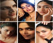 Choose one actress on whose face you would like to shoot your load of cum everyday. (Kriti, Jahnvi, Mrunal, Alia, Deepika, Kiara) from latefamil actress 17