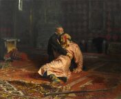 Ivan the Terrible and His Son Ivan, depicting when the tsar Ivan the terrible killed his son out of rage. Ilia Rpine, 1883-1885 [2023x1589] from artta ivan