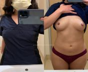 Just wanted to show you what your braless nurse looked like under her scrubs! [F33] from rn nurse tessagaunt cuming on her scrubs