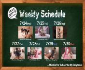 7/24 ~ 7/30 Upload Schedule from shinen2022