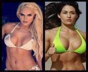 Better Boobs: CJ Perry vs Nikki Bella from nikki bella boobs kising