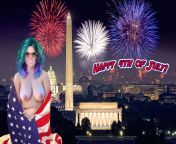 4th of July Fireworks in Washington with Nude Girl Wrapped in U.S. Flag from nude lezbian grup in