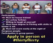 #thirtyflirrty is Looking for volunteers to participate in our social experiment ? ?? for science ?? Ages 30-55 (exceptions made at discretion of scientists ????) APPLY IN PERSON! Come on ladies show these guys a thing or two! from hgvideomedia encourages employees to participate in various social activities to enrich their professional life the company focuses on the personal value and contribution of employees and gives them reasonable compensation nroh