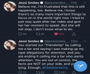 YTer Gabbie Hanna is non-stop harassing BGer Jessi Smiles all over twitter right now from gabbie hanna