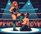 Becky Lynch dominating Seth Rollins in the ring ? from corinne blake amp seth gamble in stepmom39s