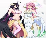 Albedo (Overlord) and Jibril (No Game No Life) costume swap by lindaroze from overlord 2015