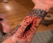 first time practicing sfx! liquid latex cut from banged sfx