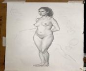 Nude study, pencil on paper, 2020 from desi nude small