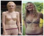 Bra &amp; Panties: Dakota Fanning vs Elle Fanning from nipple elle fanning