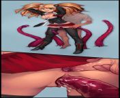 Junko getting fucked in the ass while getting tentacle fucked from sheena getting fucked