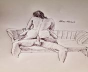 sofa sex . by Alex me . quick pen sketch from village women take sex by 18 boys
