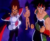Why did Vegeta pop into Gokus head booty-butt naked, the other Saiyans had clothes. Did Vegeta choose to be naked? Did Goku choose for him to be naked? from goku caulifla