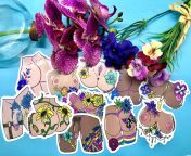 New floral nude stickers, StickyDickyDesign, 2021 from nude recording dance 2021