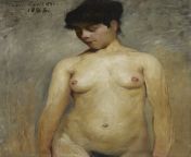 Lovis Corinth - Nude Girl (A Study) (1886) from rajce nude girl