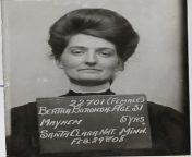 Mugshot of Bertha Boronda after she was convicted of mayhem for slicing off her husbands penis with a straight razor in 1907. from bertha draughn
