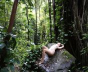 Nude relaxation in the jungle from nude girl in amazon jungle